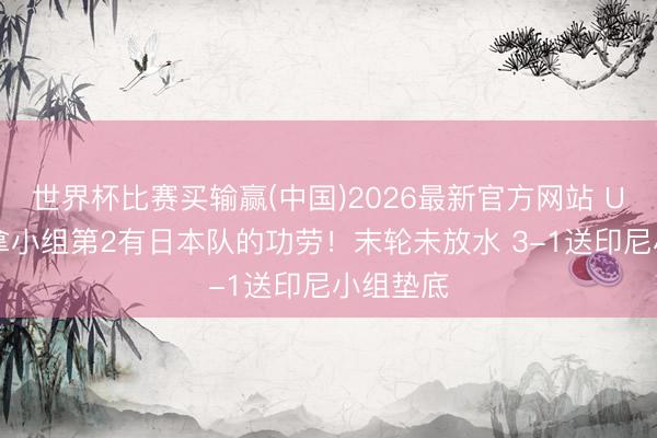 世界杯比赛买输赢(中国)2026最新官方网站 U17国足拿小组第2有日本队的功劳！末轮未放水 3-1送印尼小组垫底