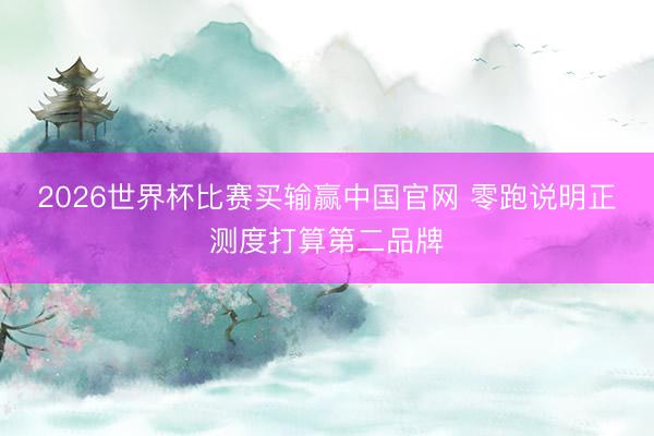 2026世界杯比赛买输赢中国官网 零跑说明正测度打算第二品牌