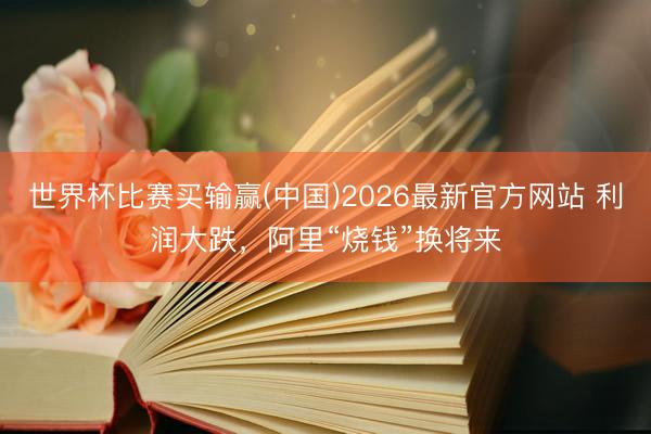 世界杯比赛买输赢(中国)2026最新官方网站 利润大跌，阿里“烧钱”换将来