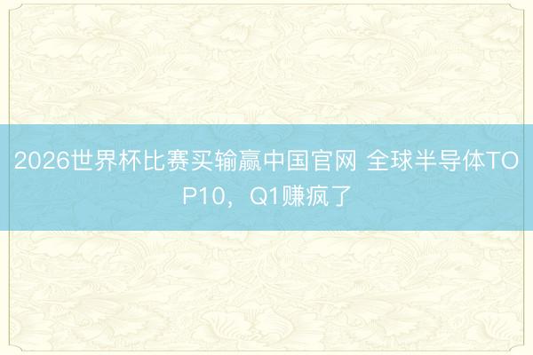 2026世界杯比赛买输赢中国官网 全球半导体TOP10，Q1赚疯了