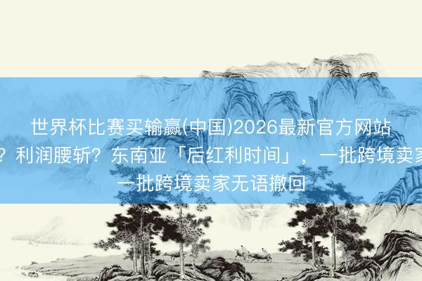 世界杯比赛买输赢(中国)2026最新官方网站 佣金皆涨？利润腰斩？东南亚「后红利时间」，一批跨境卖家无语撤回