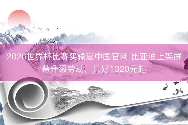 2026世界杯比赛买输赢中国官网 比亚迪上架屏幕升级劳动，只好1320元起