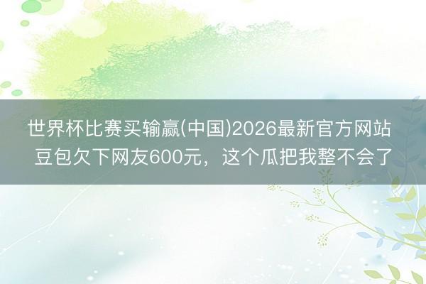 世界杯比赛买输赢(中国)2026最新官方网站 豆包欠下网友600元,这个瓜把我整不会了