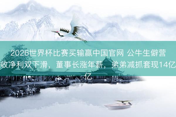 2026世界杯比赛买输赢中国官网 公牛生僻营收净利双下滑，董事长涨年薪，弟弟减抓套现14亿