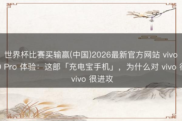 世界杯比赛买输赢(中国)2026最新官方网站 vivo Y600 Pro 体验：这部「充电宝手机」，为什么对 vivo 很进攻
