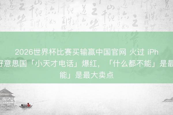 2026世界杯比赛买输赢中国官网 火过 iPhone？好意思国「小天才电话」爆红，「什么都不能」是最大卖点
