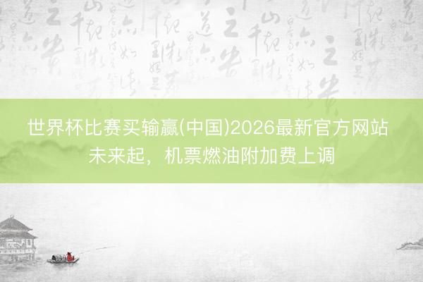 世界杯比赛买输赢(中国)2026最新官方网站 未来起，机票燃油附加费上调