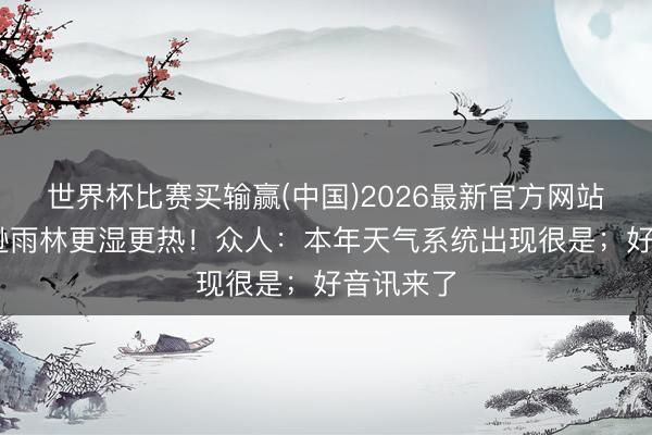 世界杯比赛买输赢(中国)2026最新官方网站 比亚马逊雨林更湿更热！众人：本年天气系统出现很是；好音讯来了