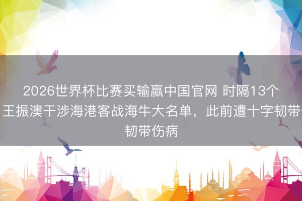 2026世界杯比赛买输赢中国官网 时隔13个月！王振澳干涉海港客战海牛大名单，此前遭十字韧带伤病
