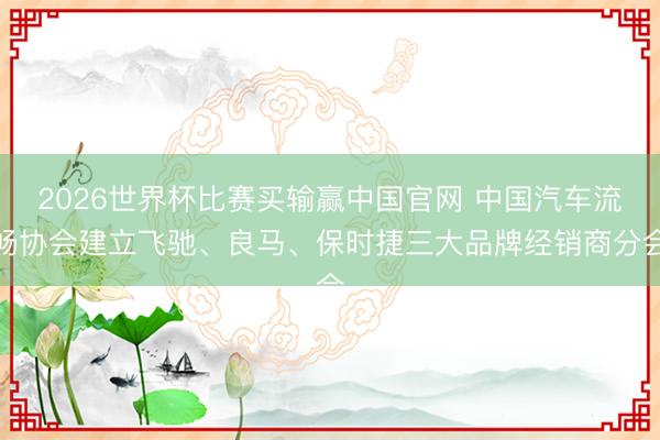 2026世界杯比赛买输赢中国官网 中国汽车流畅协会建立飞驰、良马、保时捷三大品牌经销商分会