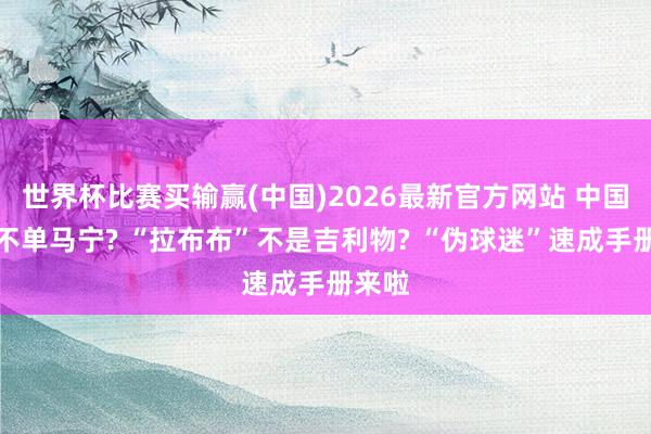 世界杯比赛买输赢(中国)2026最新官方网站 中国裁判不单马宁? “拉布布”不是吉利物? “伪球迷”速成手册来啦